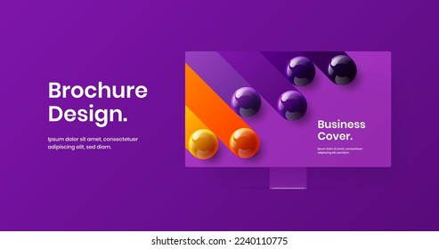 Original presentation vector design layout. Amazing monitor mockup website screen illustration.