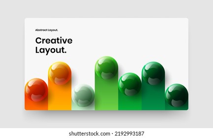 Original presentation vector design template. Amazing realistic spheres placard concept.