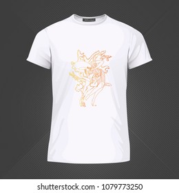 Original print for t-shirt - Dancing woman. World of Woman graphical art series. Vector Illustration