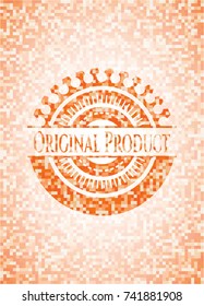 Original Product abstract emblem, orange mosaic background