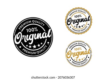 Original product badge logo. Stamp label circular round design template - Shutterstock ID 2076036307
