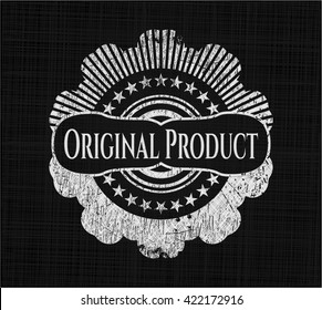 Original Product chalkboard emblem on black board