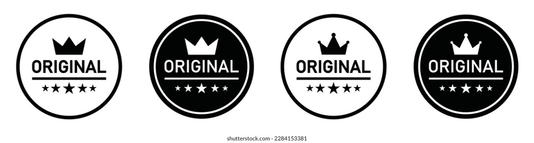 Original product label icon. Original quality emblem icon, vector illustration