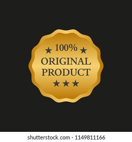 Original product label on black background. Vector illustration