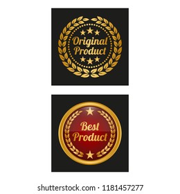 Original product label in two versions. Vector Illustration