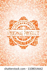 Original Product orange mosOriginal Product orange mosaic emblemaic emblem with background