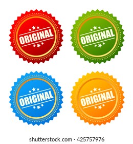 Original product star seal vector illustration isolated on white background