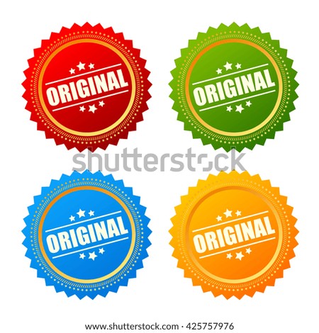 Original product star seal vector illustration isolated on white background