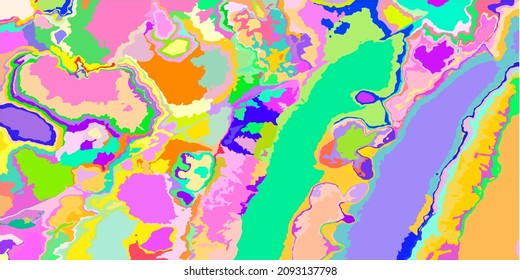 Original Psychedelic Farbe Grün mehrfarbiger Hintergrund. Weich blaue, moderne Regenbogen-Gelbe Kunstillustration. Grunge Textile detailliert Mode Acid Design. Einzigartiger roter Details hellrosa Vektor.