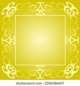 Original quadrangular frame on a yellow background