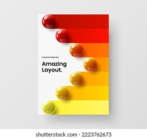 Original realistic balls booklet layout. Clean corporate identity A4 design vector template.