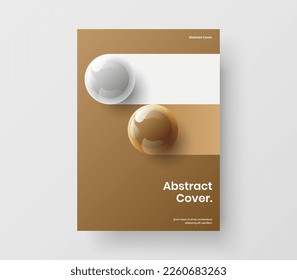 Plantilla de folleto original realista de bolas. Diseño de vector A4 de volante intenso.