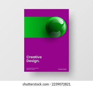 Original realistic balls corporate brochure template. Simple presentation A4 vector design illustration.