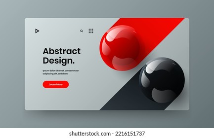 Original realistic balls front page template. Unique corporate identity design vector layout.