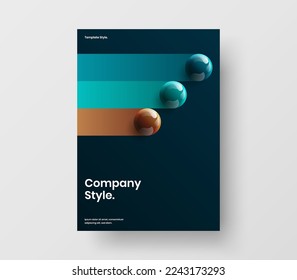 Concepto original realista de bolas de mano. Presentación moderna Diseño vectorial de diseño A4.