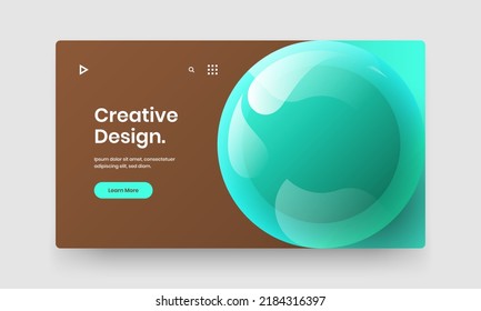Original realistic balls postcard template. Modern horizontal cover vector design illustration.