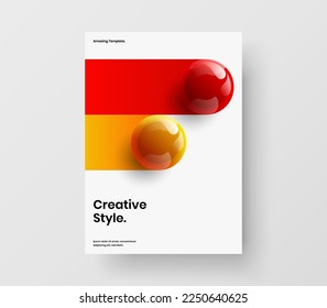 Diseño original de bolas realistas. Plantilla vectorial de diseño de rótulos minimalista.