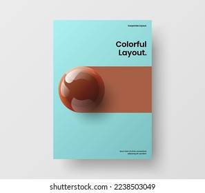 Original realistic spheres handbill template. Simple magazine cover vector design illustration.