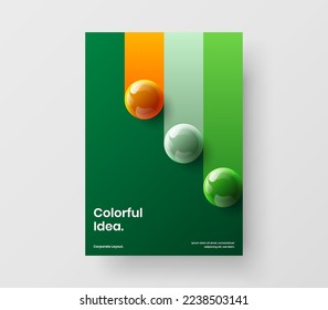 Original realistic spheres poster illustration. Creative handbill vector design template.