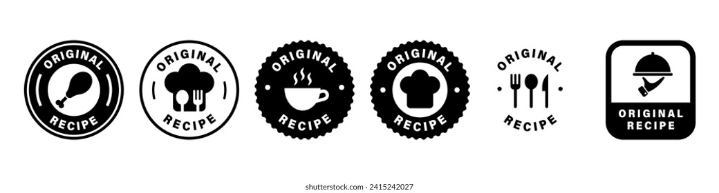 Original Recipe - Vector labels for food packaging. Stickers for product collection. 