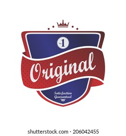 original red blue vintage product label