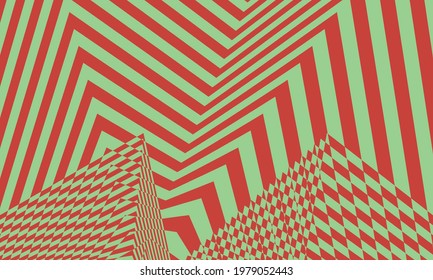 original red green background with patterns in the style of op art wallpaper for design