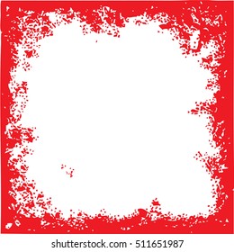 Original red grunge square vector borders