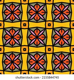 Original repeat pattern with festive traditional African and Brazilian motifs
