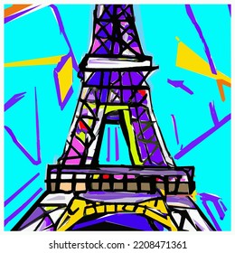 Original representation of eiffel tower - vector illustration