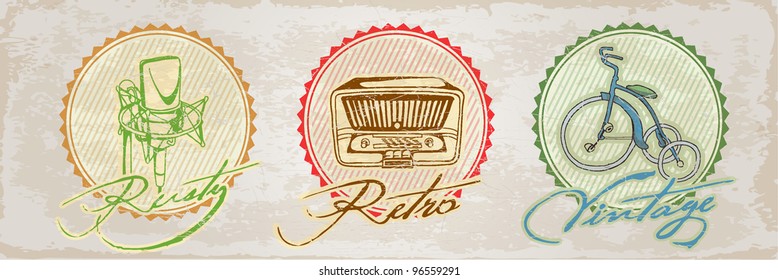 original retro label set
