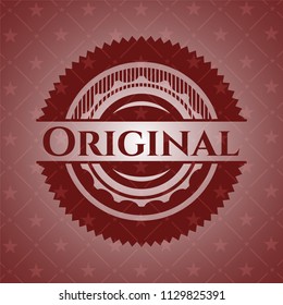 Original retro style red emblem