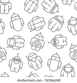 Original Robot droid. seamless pattern Vector illustration.