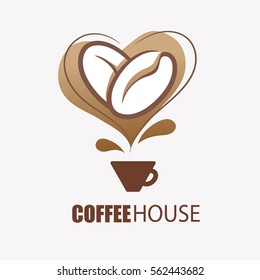 Original romantic card design, ornamental logo with hearts. Fine flourished design elements, sign (logo, symbol) with border. Template for Valentin's day or wedding card, invitation etc.