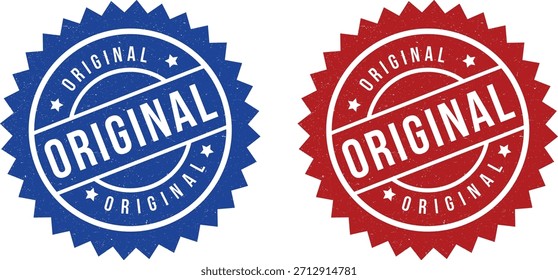 Insignia de Ilustración vectorial de sello grunge de goma original.