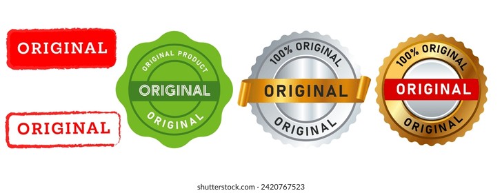 original rubber stamp seal emblem sign guarantee genuine product marketing