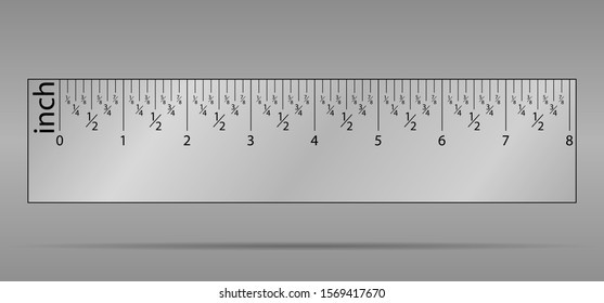 Original Ruler. Measuring tool, Graduation grid, flat vector illustration. Size indicator units, Measure tape isolated on background.