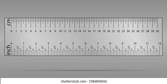 Original Ruler. Measuring tool, Graduation grid, flat vector illustration. Size indicator units, Measure tape isolated on background.