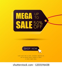 Original sale poster for discount. Vector illustration