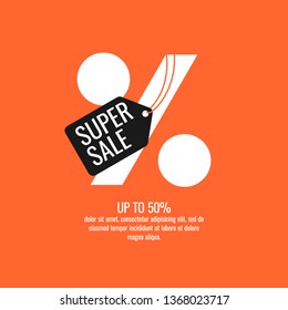 Original sale poster for discount. Vector illustration