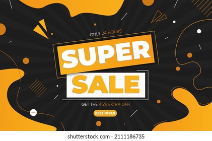 Original sale poster for discount. Vector illustration, Super sale sign or symbol for sale banner or promotion event