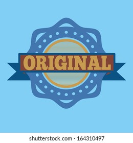 original seal over blue  background vector illustration 