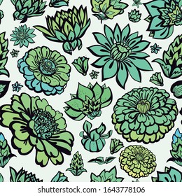 Original seamless floral pattern. Print for fabric, wallpaper, covers. Background with flowers and floral motifs.