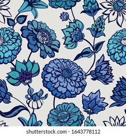 Original seamless floral pattern. Print for fabric, wallpaper, covers. Background with flowers and floral motifs.