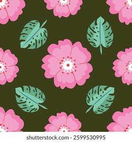 Original seamless floral pattern. Print for fabric, wallpaper, covers. Background with flowers and floral motifs.