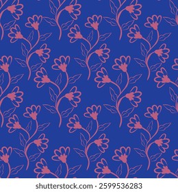 Original seamless floral pattern. Print for fabric, wallpaper, covers. Background with flowers and floral motifs.