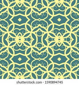 Original seamless light ornamental pattern on a blue background. Vector illustration