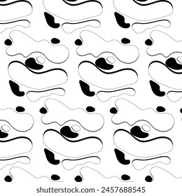Original seamless pattern. Abstract black and white pattern with hand drawn circles. Ideal design for posters, cards, textiles, web pages.