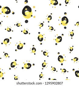 Original Seamless Pattern with figure Soft yellow and Very dark mostly black color. For design, textile, pattern fills, box, posters, cards, web page background etc. Pattern under the mask. Vector.