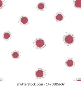 Original Seamless pattern Flower Moderate red color. Can be used for printing on packaging, bags, cups, laptop, box, etc. Pattern under the mask. Vector.