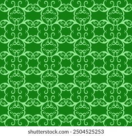 
Original seamless pattern in the form of a lattice on a green background